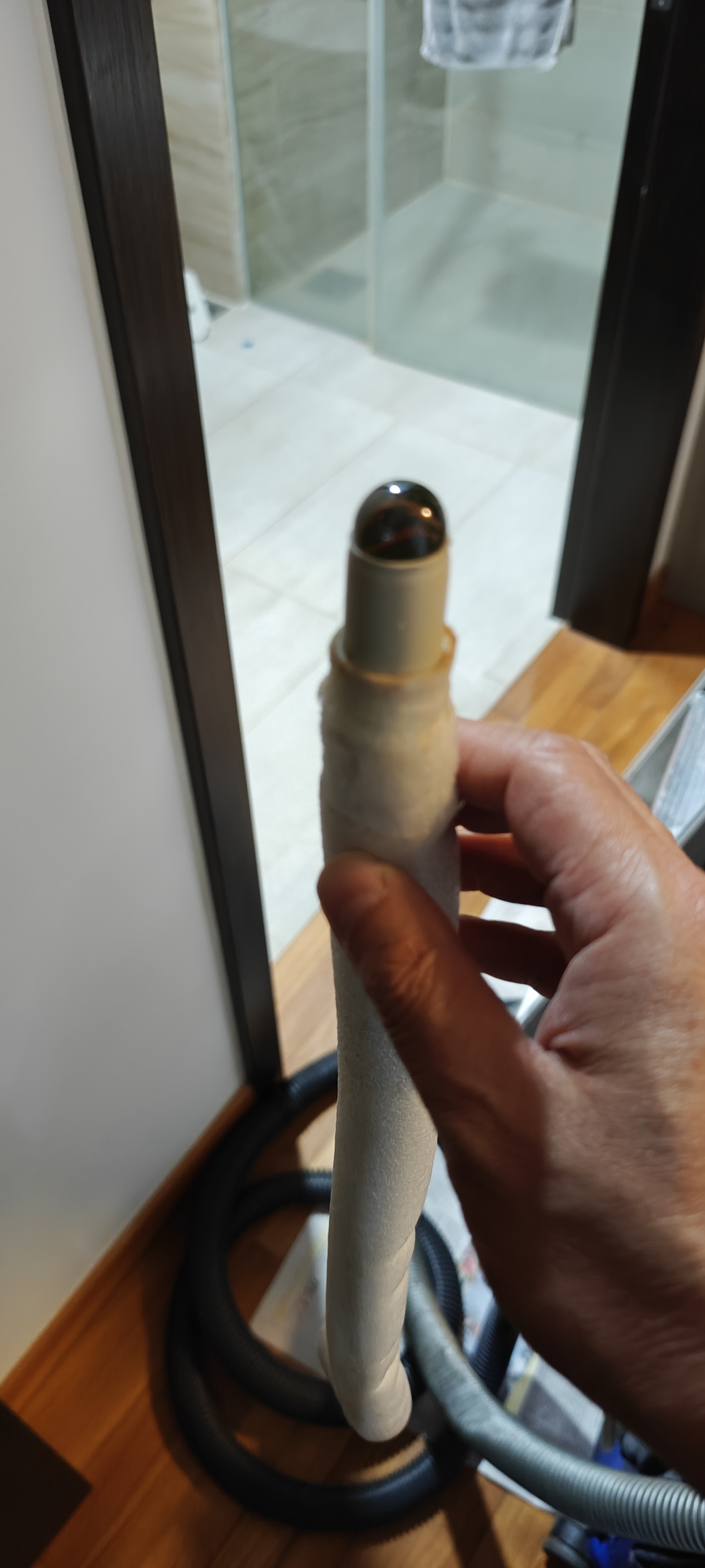 A marble found inside the aircon connector during inspection