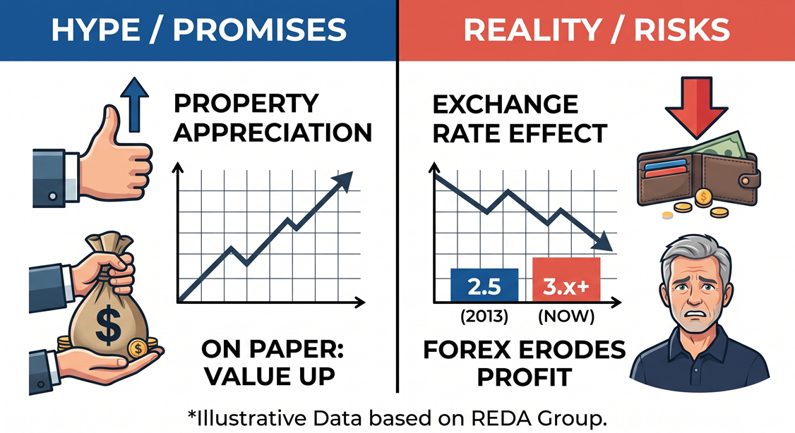 Infographic: Property Appreciation vs Exchange Rate Reality